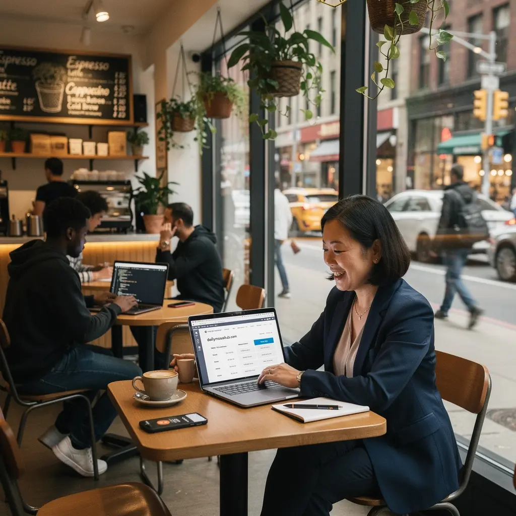 Kobieta wypełniająca formularz ubezpieczeniowy na smartfonie.