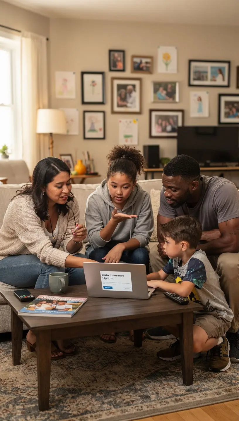 Zdalne porównanie ofert ubezpieczeń samochodowych na ekranie komputera.