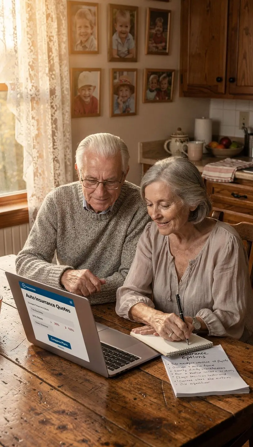 Mężczyzna przeglądający różne oferty ubezpieczeń na tablecie.